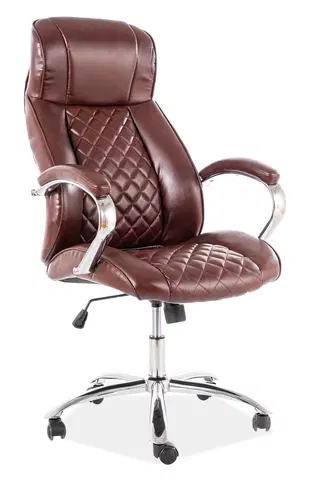 Kancelárske stoličky Signal Kancelárska stolička Q-557 hnedá eko koža