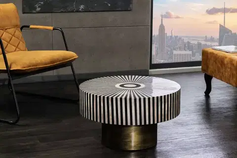 Konferenčné stolíky LuxD Dizajnový konferenčný stolík Ilissa 60 cm zlatý