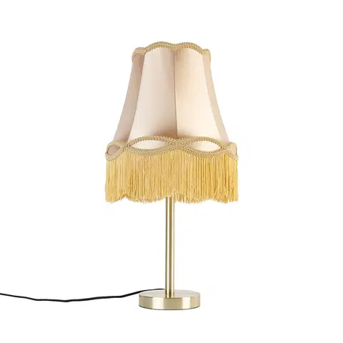 Stolove lampy Klasická stolná lampa mosadz s tienidlom Granny zlatá 30 cm - Simplo
