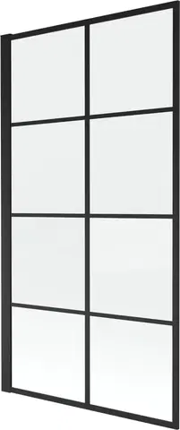 Sprchové dvere MEXEN - Alex vaňová zástena 1-wing 70x140 cm, čierna vzor 893-070-001-70-77