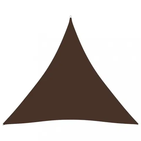 Stínící textilie Plachta proti slnku oxfordská látka trojuholník 3,6 x 3,6 x 3,6 m Dekorhome Hnedá