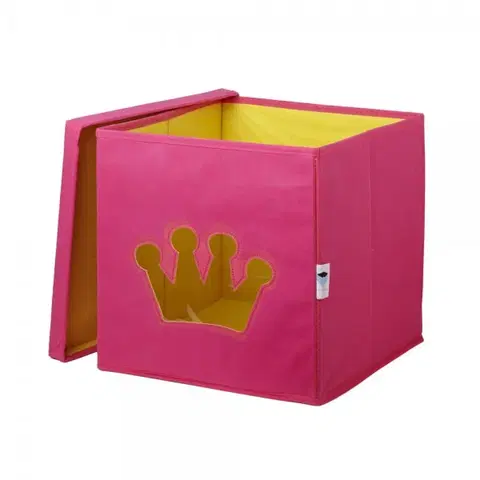 Boxy na hračky LOVE IT STORE IT - Úložný box na hračky s krytom a okienkom - koruna
