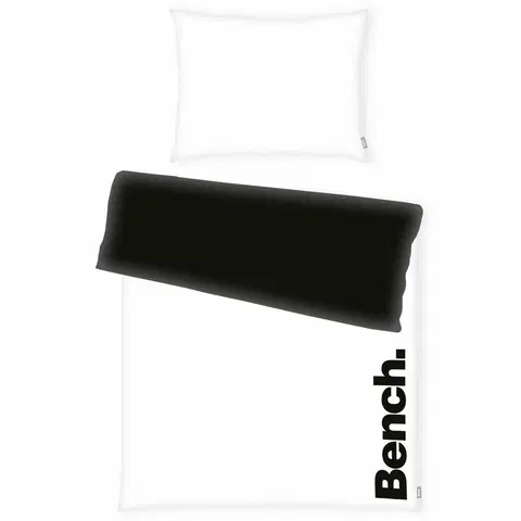 Obliečky Bench Bavlnené obliečky čierno-biela, 140 x 200 cm, 70 x 90 cm