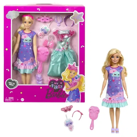 Hračky bábiky MATTEL - Barbie Moja Prvá Barbia Bábika Deň A Noc - Fialová