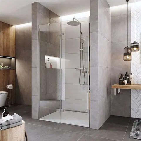 Sprchovacie kúty MEREO - Sprchové dvere, Novea, 120x200 cm, chróm ALU, sklo Číre, ľavé prevedenie CK10411ZL
