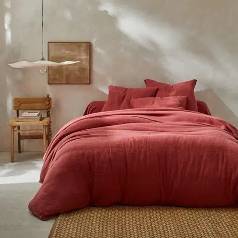 Bavlnené Jednofarebné posteľná bielizeň z bavlnenej gázoviny