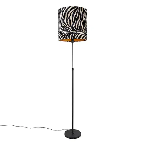 Stojace lampy Stojacia lampa čierny odtieň zebra design 40 cm nastaviteľný - Parte