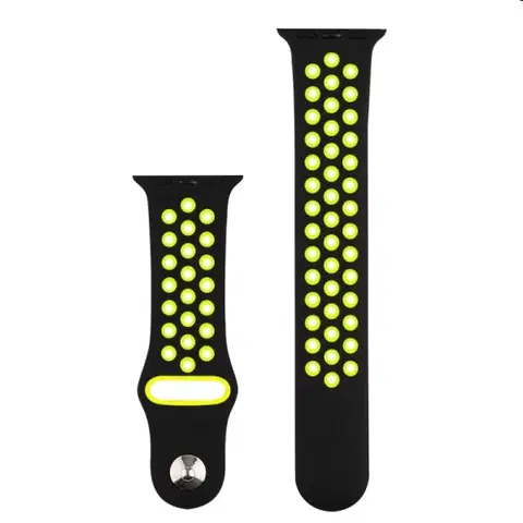 Príslušenstvo k wearables Silikónový športový remienok COTEetCI pre Apple Watch 38/40/41mm, čierny/žltozelený
