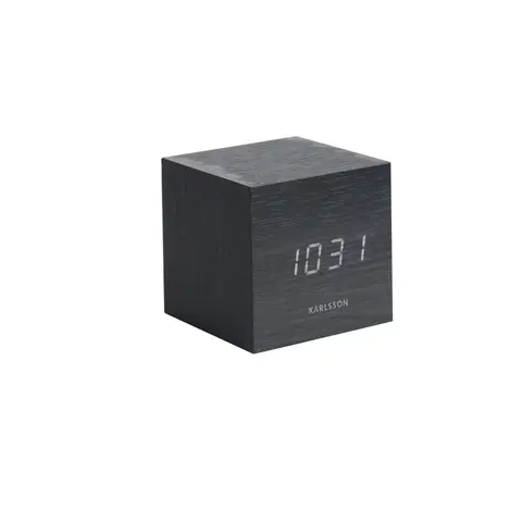 Hodiny Karlsson 5655BK Dizajnové LED stolné hodiny s budíkom, 8 x 8 cm