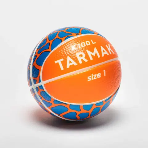 basketbal Detská penová minilopta na basketbal K100 veľkosť 1 oranžovo-modrá