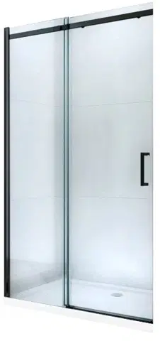 Sprchovacie kúty MEXEN - Omega posuvné sprchové dvere 130, transparent, čierna so sadou pre niku 825-130-000-70-00