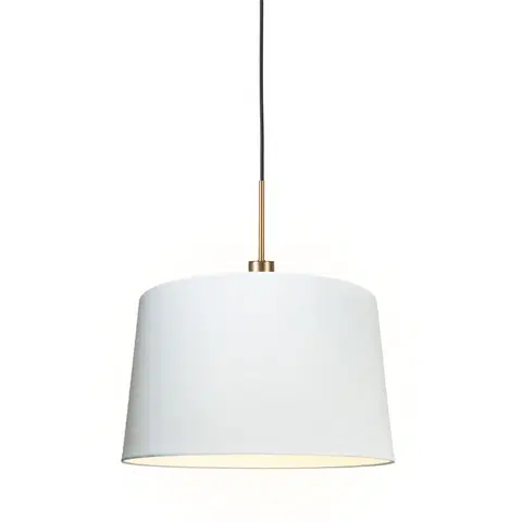 Zavesne lampy Moderná závesná lampa bronzová s tienidlom 45 cm biela - Combi 1