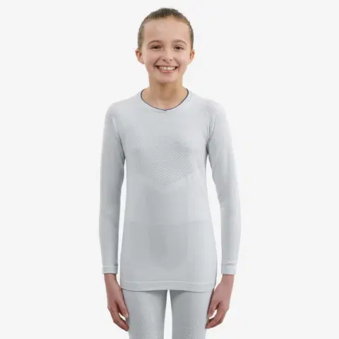 tričká Detské spodné oblečenie XC S UW 500 na bežecké lyžovanie sivé