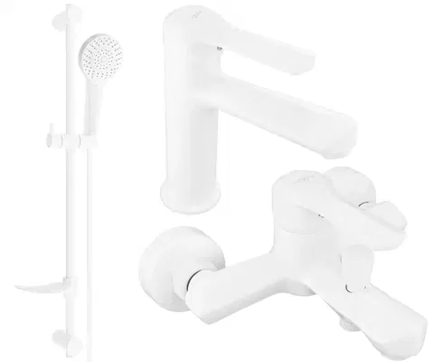 Sprchy a sprchové panely MEXEN/S - Saber DF05 Set umývadlové a vaňové batérie s príslušenstvom, biela 72103DF05-20