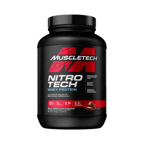 Viaczložkové srvátkové proteíny MuscleTech Nitro-Tech Performance 1810 g jahoda