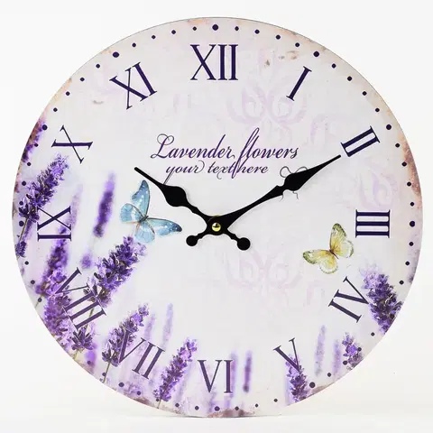 Hodiny Nástenné hodiny, Flor0138, Lavender, 34cm