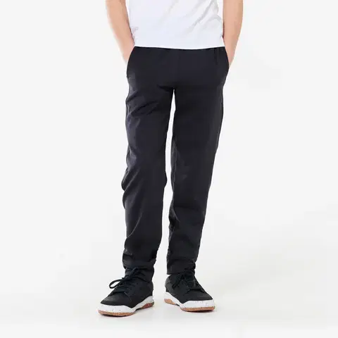 nohavice Detské džogingové nohavice S500 hrejivé a priedušné čierne