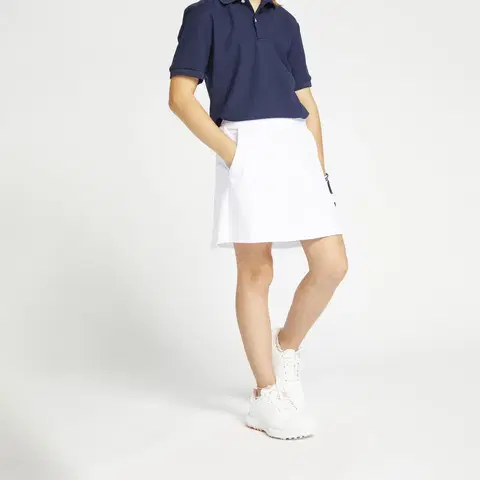 golf Dievčenská golfová sukňa so šortkami MW500 biela