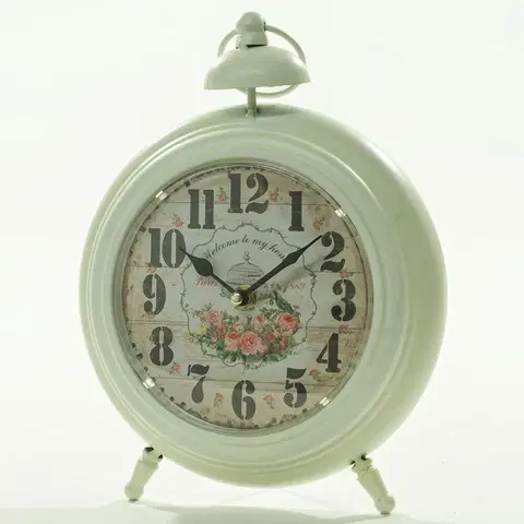 KUCHYNSKÉ HODINY Stolové hodiny motív Budík Cream, Flor0053, 22cm