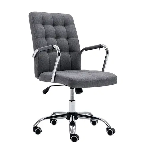 Kancelárske stoličky KONDELA Morgen kancelárske kreslo s podrúčkami sivá / chróm