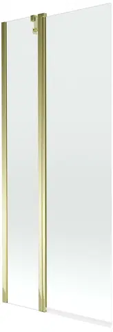 Sprchové dvere MEXEN - Flip vaňová zástena 1-krídlo 80x150 cm, transparent, zlato 894-080-101-50-00