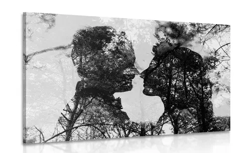 Čiernobiele obrazy Obraz podoba lásky v čiernobielom prevedení