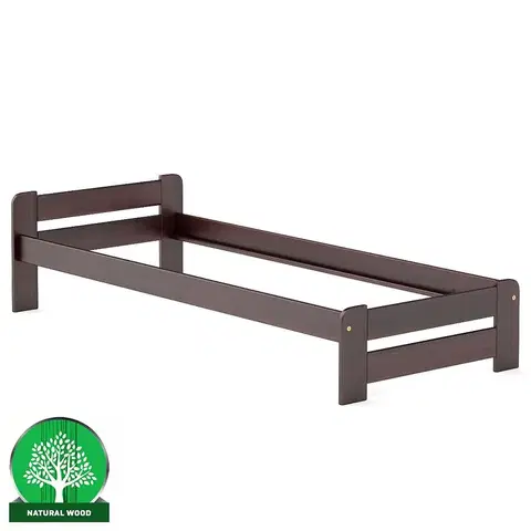 Drevené postele Posteľ borovica LK099–80x200 orech