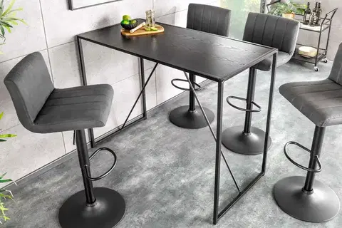 Jedálenské stoly LuxD Dizajnový barový stôl Maille 120 cm čierny jaseň