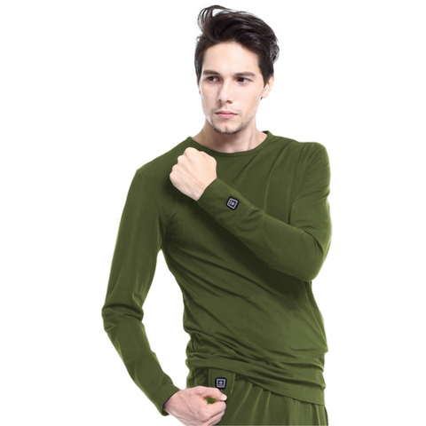 Vyhrievané tričká Vyhrievané tričko s dlhým rukávom Glovii GJ1C zelená - XL