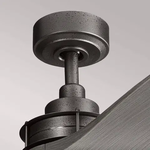 Stropné ventilátory KICHLER Stropný ventilátor Ried, trojlopatkový, farba železa