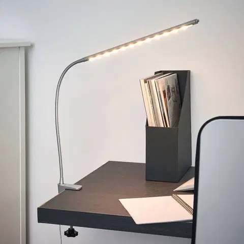 Stolové lampy NOWA GmbH Jasná upínacia LED lampa Anka, flexibilné rameno