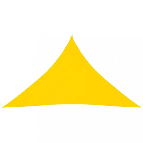 Stínící textilie Tieniaca plachta trojuholníková 3,5 x 3,5 x 4,9 m oxfordská látka Dekorhome Žltá