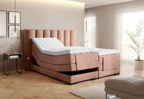 Elektrické polohovacie Elektrická polohovacia boxspringová posteľ VERONA Eltap Nube 24 - ružová