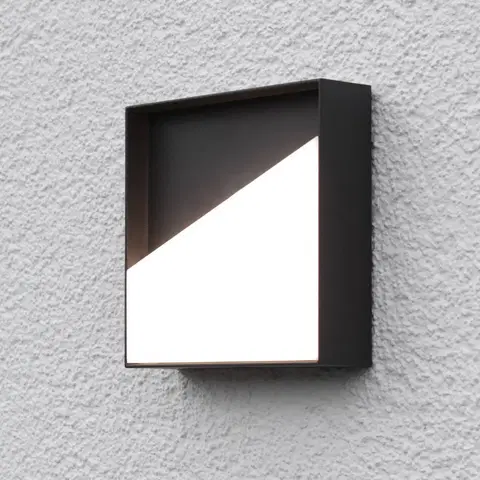 Vonkajšie nástenné svietidlá so senzorom Eco-Light Nabíjacie nástenné svietidlo Meg LED, antracitová farba, 15 x 15 cm, senzor