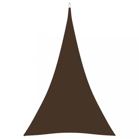 Stínící textilie Tieniaca plachta trojuholníková 5 x 7 x 7 m oxfordská látka Dekorhome Hnedá