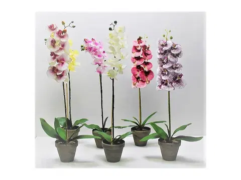 Umelé kvety MAKRO - Orchidea umelá 63cm rôzne druhy