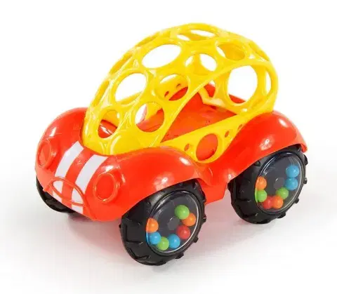 Hračky - autíčka OBALL - Hračka autíčko Rattle & Roll™, červené, 3m+
