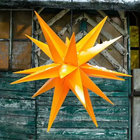 Vianočné svetelné hviezdy STERNTALER Dekoračná hviezda XXL exteriér 18-cípa Ø 80cm žltá