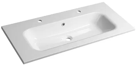 Kúpeľňa SAPHO - SIDRA umývadlo 101x46cm, liaty mramor, 2 otvory pre batérie, biela SD101-2