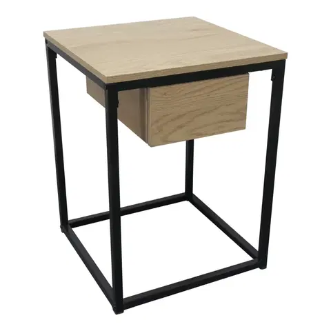 Konferenčné stolíky Príručný stolík, dub/čierna, NAVARO TYP 3