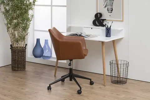 Kancelárske stoličky Dkton Dizajnová kancelárska stolička Norris, brandy 