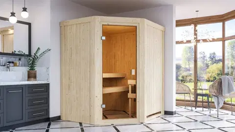Sauny Interiérová fínska sauna 170 x 151 cm Dekorhome