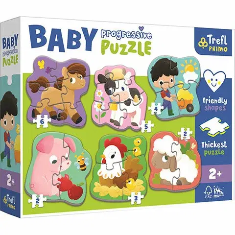 Hračky puzzle TREFL - Detské progresívne puzzle - Farma