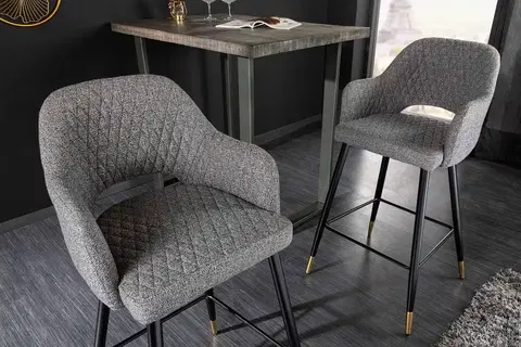 Barové stoličky LuxD Dizajnová barová stolička Laney svetlosivá