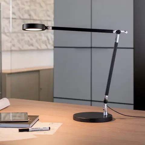 Stolové lampy na písací stôl Maul LED stolová lampa MAULgrace, variabilná farba, stmievateľná, čierna