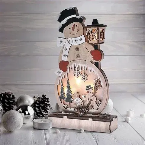 Vianočné dekorácie Dekorácia vianočná SOLIGHT 1V233 snehuliak