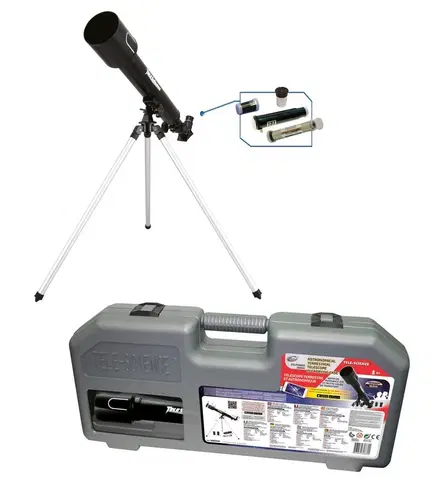 Hračky prístroje a vedecké prístroje WIKY - Teleskop 375x/50 mm kovový v kufríku