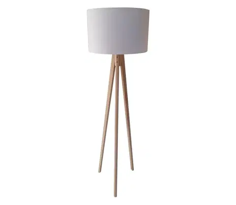 Lampy  Stojacia lampa ROLLER 1xE27/60W/230V borovica biela 