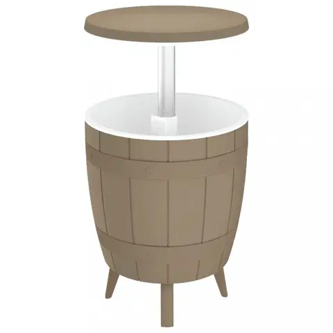 Dizajnový nábytok Záhradný chladiaci stolík 3 v 1 Dekorhome Svetlo hnedá