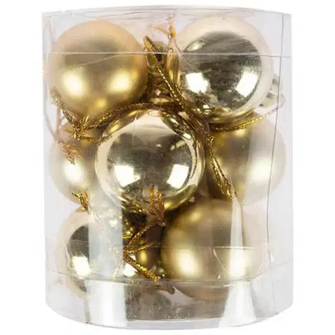 Vianočné dekorácie – do vnútra Gule nerozbitné tuba 3 cm 12 ks zlatá